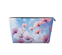Mexpekil Trousse de maquillage étanche pour cosmétiques - Petite trousse de maquillage portable - Accessoires de voyage - Cadeaux pour femmes, hommes et filles, Peinture Fleur Sauvage Violet, One Size