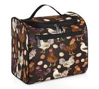 Mexpekil Trousse de toilette à suspendre en forme d'œuf de poule pour homme et femme - Grande trousse de maquillage étanche pour voyage, multicolore, 10.2 x 6.5 x 9.2 inches, Trousse de toilette