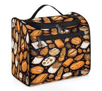 Mexpekil Trousse de toilette de voyage à suspendre avec 11 compartiments, fleur de pain, blé résistant à l'eau, trousse de maquillage, organisateur de voyage pour accessoires, shampooing, articles de