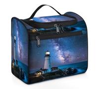 Mexpekil Trousse de toilette de voyage à suspendre avec 11 compartiments, phare dans l'obscurité, espoir, trousse de maquillage résistante à l'eau, organisateur de voyage pour accessoires, shampooing,