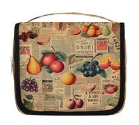 Mexpekil Trousse de toilette de voyage à suspendre pour femmes, journaux, fruits, grande trousse de toilette, trousse de maquillage portable pour filles et garçons