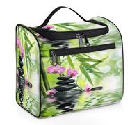 Mexpekil Trousse de toilette japonaise zen orchidée bambou à suspendre pour femmes hommes grande trousse de toilette étanche maquillage cosmétique pour voyage, multicolore, 10.2 x 6.5 x 9.2 inches,