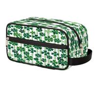 Mexpekil Trousse de toilette St Patrick en forme de trèfle pour femmes, hommes, garçons et filles
