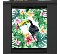 Mexpekil Tucano Housse magnétique pour lave-vaisselle Motif feuille de palmier 66 x 53 cm