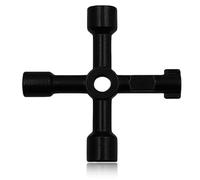 MEXRUMI 1 Pièce Clé Multifonction 4 Voies Clé Utilitaires Multifonction Cle Armoire Electrique Universelle 4 En 1 Multifonctions Cross Triangle Key Pour Ascenseurs Armoires Electriques Vannes (Negro)