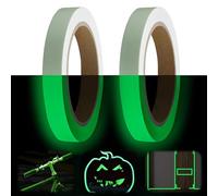 MEXRUMI 2 Pièces Bande Fluorescente Ruban Adhésif Lumineux Ruban Autocollant Fluorescent Ruban Adhésif Phosphorescent De Sécurité Bande Reflechissante Autocollante (1.5Cm/2Cm X 3Meter)