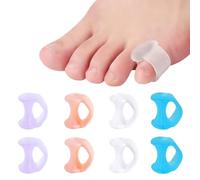 MEXRUMI 4 Paire Séparateur Orteils Ecarteur Orteil Séparateurs D'Orteils Orthese Pour Chevauchement Orteil Marteau Orteil Correcteur De Coussinets En Gel Pour Soulager La Pression Du Pied (4 Couleurs)