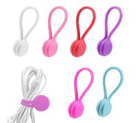 MEXRUMI 6 Pièce Enrouleur Cable Rangement Fil Electrique Passe Fil Electrique Attache Fil Electrique Enrouleur Magnétique Enrouleur Magnétique Pour Organiser Câbles Données Écouteurs(6 Couleurs)