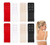 MEXRUMI 8 Pièce Rallonges Elastiques De Soutien-Gorge Pour Femme Extension Soutien Gorge 3 Rangées 2 Boutons Bra Extenders Extensions Soutien-Gorge Pour Sous-Vêtements (Blanc/Rouge/Noir/Couleur De Pea