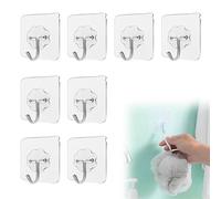 MEXRUMI 8Pcs Crocher Adhesif Pour Mur,Crochet Adhésif Charge Lourde Crochets Adhésifs,Accroche Murale Adhesive Accroche Torchon Adhésif Pour Bain,Cuisine,Cureau,Pour Suspendre Manteaux,Serviettes,Clés