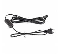 Mextronic Câble d'alimentation 3 m prise européenne + interrupteur 300SW C7 vers 2 broches Euro double prise noir