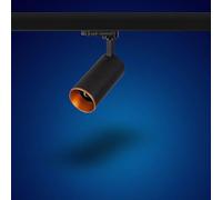 Mextronic Genius L502 Spot à 3 phases GU10 : spot rotatif et orientable pour système de rail - Lampe 3 phases en noir et or