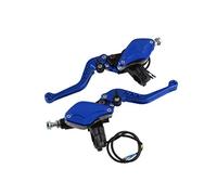 MEXWLOP 1 paire 22 cm 7/8 leviers de cylindre de moto universels pompe de frein hydraulique poignées d'embrayage levier de guidon réservoir ensemble accessoires Yamah Levier de frein moto(Blue)