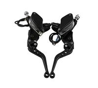 MEXWLOP 1 paire 22 cm 7/8 leviers de cylindre de moto universels pompe de frein hydraulique poignées d'embrayage levier de guidon réservoir ensemble accessoires Yamah Levier de frein moto(Schwarz)