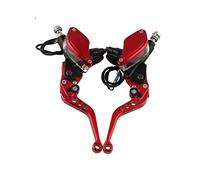 MEXWLOP 1 paire 22 cm 7/8 leviers de cylindre de moto universels pompe de frein hydraulique poignées d'embrayage levier de guidon réservoir ensemble accessoires Yamah Levier de frein moto(Rot)