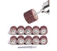 MEXWLOP 10PCS Flap Wheel Sanding Discs for Rotary Tool, 3mm Shank Grinding Polishing Wheels 80/120/240 Grit Emery Cloth Sandpaper Accessories(120)