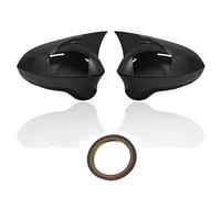 MEXWLOP 2pcs Side Mirror Cover Caps, for Seat, LEON 1P IBIZA 6J EXEO 3R Door Wing Replace Rear View External Part Pair Black Capuchon de couverture de rétroviseur d'aile de vo