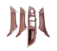 MEXWLOP 4 pièces/ensemble panneau de cadre de bouton de commutation de lève-vitre de poignée d'accoudoir de porte intérieure de voiture, for BMW Poignée de porte intérieure de voiture(Red Wine)