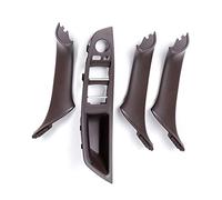 MEXWLOP 4 pièces/ensemble panneau de cadre de bouton de commutation de lève-vitre de poignée d'accoudoir de porte intérieure de voiture, for BMW Poignée de porte intérieure de voiture(Mocha)