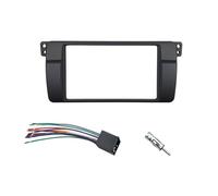 MEXWLOP Fascia Double Din, for, série 3 E46 1998-2005 Radio DVD stéréo Panneau Tableau de Bord Kit d’Outils for Habillage Cadre câblage Adaptateur d'antenne Garniture Audio pour Voiture(180X105mm)
