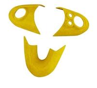 MEXWLOP for Mini, Cooper série F F54 F55 F56 F57 F60, pièces intérieures en Daim, Couvercle de Bouton Volant Voiture, Autocollant décoration Tirm Autocollant pour Volant(Yellow)