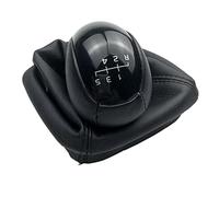 MEXWLOP For, W168 Classe A 1997-2004 Pommeau de levier de vitesse en cuir noir Manette de vitesse Guêtre Housse de protection Collier Pommeau de levier de vitesse(BLACK 5 Speed R12345)