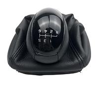 MEXWLOP For, W168 Classe A 1997-2004 Pommeau de levier de vitesse en cuir noir Manette de vitesse Guêtre Housse de protection Collier Pommeau de levier de vitesse(BLACK 6 Speed R123456)