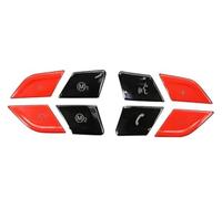 MEXWLOP for, X1 F48 X2 F39 2020-2022 Voiture Style Volant Bouton Interrupteur Décoration Couverture Autocollant Garniture Auto Intérieur Accessoires Autocollant pour Volant(Red and Black)