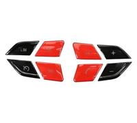 MEXWLOP for, X1 F48 X2 F39 2020-2022 Voiture Style Volant Bouton Interrupteur Décoration Couverture Autocollant Garniture Auto Intérieur Accessoires Autocollant pour Volant(Black and Red)