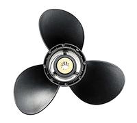 MEXWLOP Hélice Hors-Bord 8-20 CV 9 1/4 x 9 en Alliage d'aluminium 3 pales Noires 10 cannelures à Dents, Rotation R 58100-93723-019 Hélice de Bateau