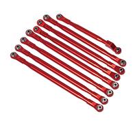 MEXWLOP Jeu de Liaisons Suspension Barre Panhard en Aluminium, 8 pièces, avec Embout Tige métal, Voiture sur chenilles 1/6 RC, for Axial, for SCX6 JLU Wrangler Bras de Suspension(Rot)