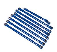 MEXWLOP Jeu de Liaisons Suspension Barre Panhard en Aluminium, 8 pièces, avec Embout Tige métal, Voiture sur chenilles 1/6 RC, for Axial, for SCX6 JLU Wrangler Bras de Suspension(Blue)