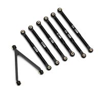 MEXWLOP Jeu de maillons châssis en Aluminium CNC, Voiture sur chenilles 1/24 RC LWB 133.7mm, for Axial, for SCX24 AXI00001, for Chevrolet, for C10 AXI00002 JLU Bras de Suspension(Schwarz)