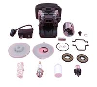 MEXWLOP Kit de piston bobine d'allumage cylindre, for Husqvarna 445 445E, pièce tronçonneuse, poulie démarreur à recul, ressort joint d'huile, ampoule d'amorçage 42 mm Kit piston pour tronçonneuse