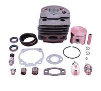 MEXWLOP Kit de piston cylindre 46 mm, for Husqvarna 55 51, ligne filtre à carburant, joint soupape décompression, roulement tronçonneuse, pièce d'outil remplacement Kit piston pour tronçonneuse