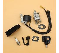 MEXWLOP Kit de pompe à huile bougie d'allumage bobine carburateur, pièces rechange tronçonneuse, for Partner, 350 351 370 371 390 420 440 Unité de carburateur pour petits moteurs