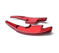 MEXWLOP Lot de 2 palettes de changement de vitesse for volant de voiture Ford Mustang 2015 2016 2017, en fibre de carbone véritable rouge Palette de changement de vitesse
