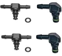 MEXWLOP Lot de 4 connecteurs de retour de fuite for injecteur d'huile | Common Rail | 2 connecteurs T et 2 connecteurs L | Raccords durables for