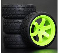 MEXWLOP Lot de 4 Jantes Roue en Caoutchouc RC 26 mm, hexagonales 12 1:10, for HSP, for HPI, Sprint 2 Drift RS4 sur Route 4WD Roues pour Voitures Miniatures radiocommandées(703-6083)