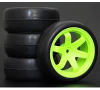 MEXWLOP Lot de 4 Jantes Roue en Caoutchouc RC 26 mm, hexagonales 12 1:10, for HSP, for HPI, Sprint 2 Drift RS4 sur Route 4WD Roues pour Voitures Miniatures radiocommandées(703-6018)