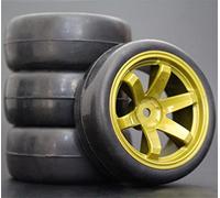 MEXWLOP Lot de 4 pneus en Caoutchouc for Voiture Course RC 1/10, Jantes Roue sur Route, for HSP, for HPI, pièce, diamètre 65 mm, 94123-94122 Roues pour Voitures Miniatures radiocommandées(705-6018)