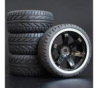 MEXWLOP Lot de 4 pneus en Caoutchouc for Voiture Course RC 1/10, Jantes Roue sur Route, for HSP, for HPI, pièce, diamètre 65 mm, 94123-94122 Roues pour Voitures Miniatures radiocommandées(701B-8002)