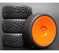 MEXWLOP Lot de 4 pneus en Caoutchouc for Voiture Course RC 1/10, Jantes Roue sur Route, for HSP, for HPI, pièce, diamètre 65 mm, 94123-94122 Pneus Haute adhérence pour télécommande(901R-8001)