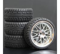 MEXWLOP Lot de 4 pneus en Caoutchouc for Voiture Course RC 1/10, Jantes Roue sur Route, for HSP, for HPI, pièce, diamètre 65 mm, 94123-94122 Pneus Haute adhérence pour télécommande(1008-8003)