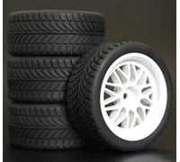 MEXWLOP Lot de 4 pneus en Caoutchouc for Voiture Course RC 1/10, Jantes Roue sur Route, for HSP, for HPI, pièce, diamètre 65 mm, 94123-94122 Pneus Haute adhérence pour télécommande(1012-6085)