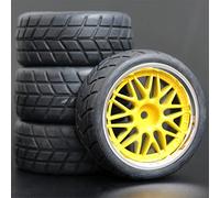 MEXWLOP Lot de 4 pneus en Caoutchouc for Voiture Course RC 1/10, Jantes Roue sur Route, for HSP, for HPI, pièce, diamètre 65 mm, 94123-94122 Pneus Haute adhérence pour télécommande(1007-6083)