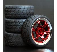 MEXWLOP Lot de 4 pneus en Caoutchouc for Voiture Course RC 1/10, Jantes Roue sur Route, for HSP, for HPI, pièce, diamètre 65 mm, 94123-94122 Pneus Haute adhérence pour télécommande(1003-6083)