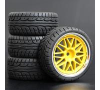 MEXWLOP Lot de 4 pneus en Caoutchouc for Voiture Course RC 1/10, Jantes Roue sur Route, for HSP, for HPI, pièce, diamètre 65 mm, 94123-94122 Pneus Haute adhérence pour télécommande(1007-8003)