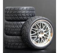 MEXWLOP Lot de 4 pneus en Caoutchouc for Voiture Course RC 1/10, Jantes Roue sur Route, for HSP, for HPI, pièce, diamètre 65 mm, 94123-94122 Pneus Haute adhérence pour télécommande(1008-6083)