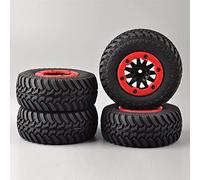 MEXWLOP Lot de 4 pneus et Roues à Blocage Talon 30004 1:10 RC Short Car Course Truck Moto Roues pour Voitures Miniatures radiocommandées